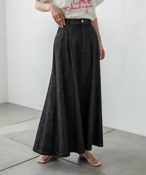 mystic（ミスティック）の「Wrangler別注フレアロングスカート（スカート・レディース・オフホワイト/ブラック/ブルー・1/2）」の10枚目の写真