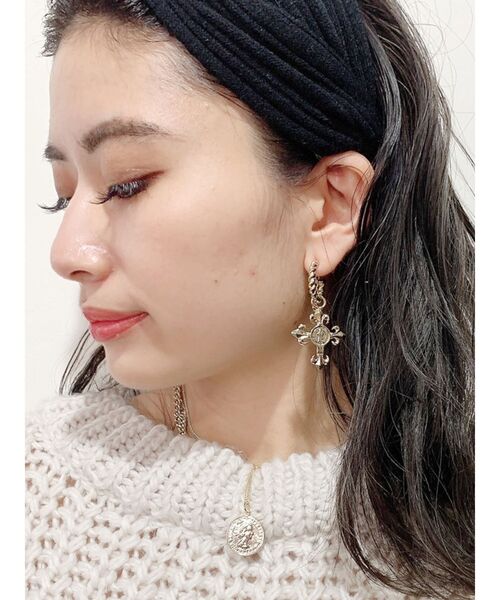 GYDA(ジェイダ)の「JEYSUSデザインクロスフープピアス(ピアス(両耳用)・レディース・シルバー/ゴールド・FREE)」の12枚目の写真