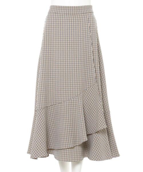 Allamanda(アラマンダ)の「裾切替ラップスカート(SETUP対応)(スカート・レディース・ブラウン系4/ブラウン系その他2/ホワイト系8/ブラック系その他5・M)」の5枚目の写真