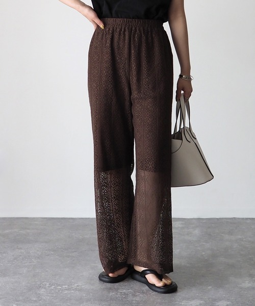 Riberry（リベリー）の「レースイージーパンツ（その他パンツ・レディース・ブラック/ベージュ/ブラウン/アイボリー・MEDIUM）」の3枚目の写真