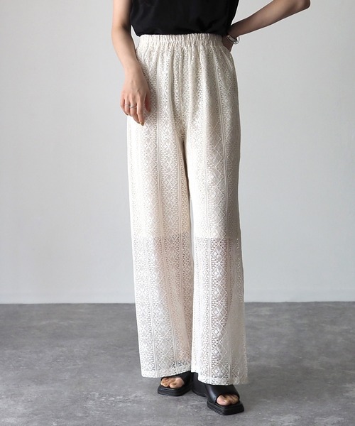 Riberry（リベリー）の「レースイージーパンツ（その他パンツ・レディース・ブラック/ベージュ/ブラウン/アイボリー・MEDIUM）」の2枚目の写真