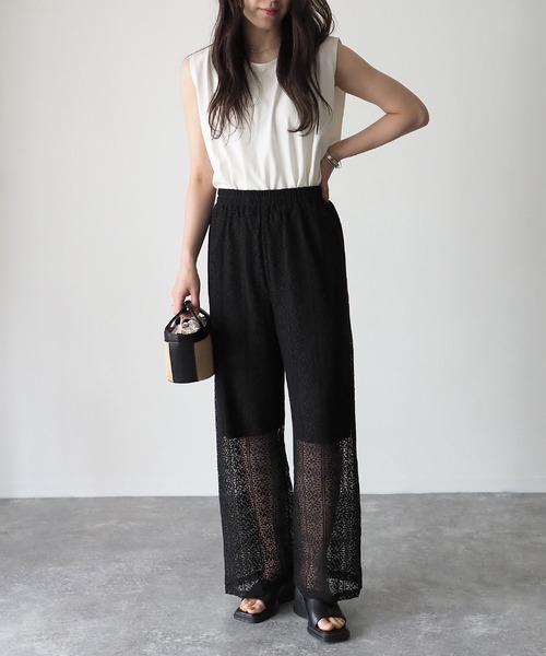 Riberry（リベリー）の「レースイージーパンツ（その他パンツ・レディース・ブラック/ベージュ/ブラウン/アイボリー・MEDIUM）」の9枚目の写真