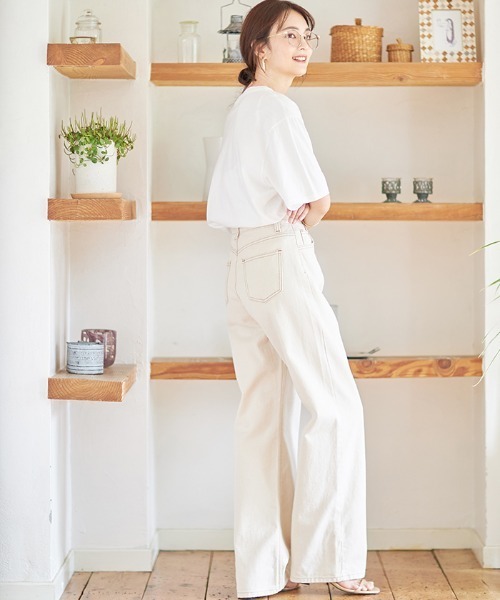 Cookie Chocolate(クッキーチョコレート)の「Belle刺繍Tシャツ《bibiroom select》(Tシャツ/カットソー・レディース・ホワイト/ネイビー・M)」の8枚目の写真