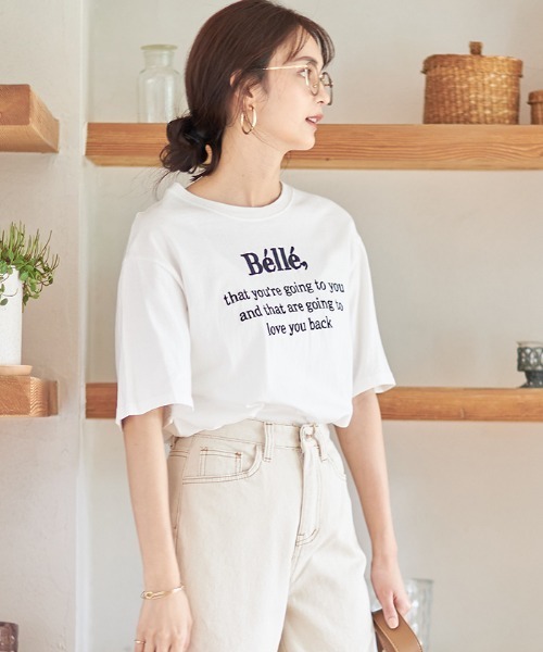Cookie Chocolate(クッキーチョコレート)の「Belle刺繍Tシャツ《bibiroom select》(Tシャツ/カットソー・レディース・ホワイト/ネイビー・M)」の10枚目の写真
