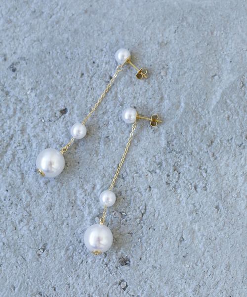 Birthday room（バースデイルーム）の「さり気なく個性をプラス。ドロップパールピアス（ピアス（両耳用）・レディース・ゴールド・FREE）」の3枚目の写真