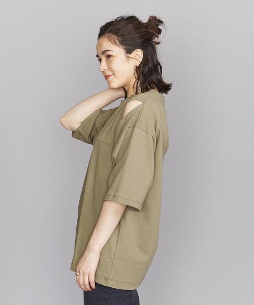 BEAUTY&YOUTH UNITED ARROWS（ビューティーアンドユースユナイテッドアローズ）の「BY ショルダースリット6分袖 カットソー（Tシャツ/カットソー・レディース・ブラック/ベージュ/コバルトブルー・FREE）」の2枚目の写真