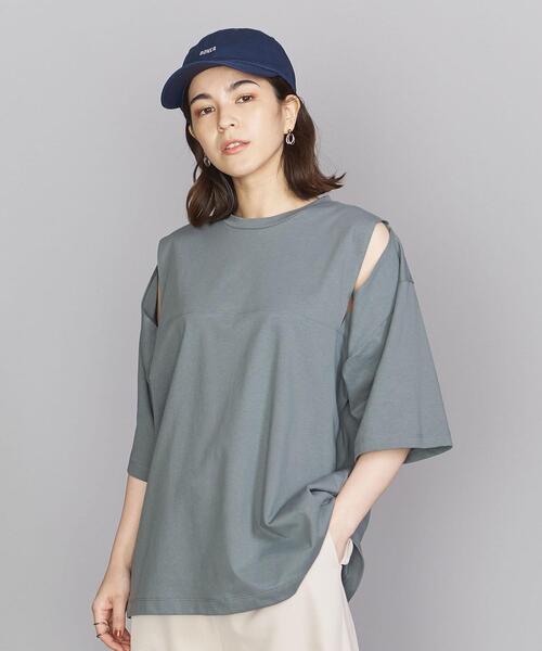 BEAUTY&YOUTH UNITED ARROWS（ビューティーアンドユースユナイテッドアローズ）の「BY ショルダースリット6分袖 カットソー（Tシャツ/カットソー・レディース・ブラック/ベージュ/コバルトブルー・FREE）」の3枚目の写真