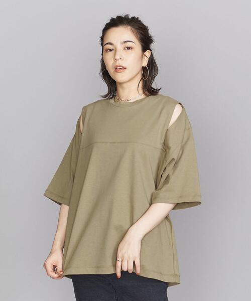 BEAUTY&YOUTH UNITED ARROWS（ビューティーアンドユースユナイテッドアローズ）の「BY ショルダースリット6分袖 カットソー（Tシャツ/カットソー・レディース・ブラック/ベージュ/コバルトブルー・FREE）」の12枚目の写真