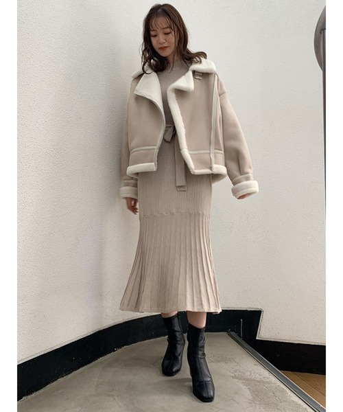 dazzlin(ダズリン)の「シフォンスリーブマーメイドニットワンピース(ワンピース・レディース・ブラック/ベージュ/ブラウン/アイボリー・FREE)」の10枚目の写真