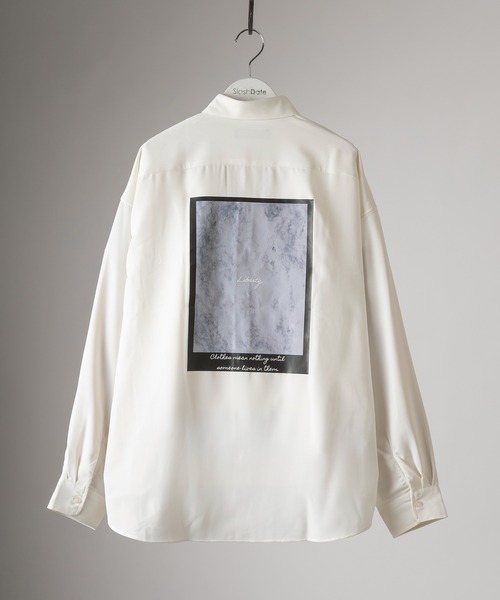 SlashDate(スラッシュデイト)の「ナチュラルストレッチ バックフォトプリント&バック刺繍トロミシャツ(シャツ/ブラウス・メンズ・ホワイト/ブラック/ブラック系その他/ブラック系その他2・M/L)」の19枚目の写真
