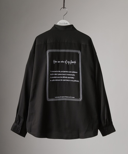 SlashDate(スラッシュデイト)の「ナチュラルストレッチ バックフォトプリント&バック刺繍トロミシャツ(シャツ/ブラウス・メンズ・ホワイト/ブラック/ブラック系その他/ブラック系その他2・M/L)」の12枚目の写真