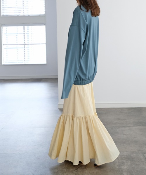 AKTE（アクテ）の「ヘムギャザープルオーバー（Tシャツ/カットソー・レディース・ブラック/オフホワイト/ブルー・FREE）」の21枚目の写真