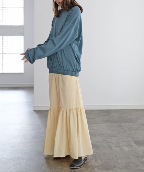 AKTE（アクテ）の「ヘムギャザープルオーバー（Tシャツ/カットソー・レディース・ブラック/オフホワイト/ブルー・FREE）」の17枚目の写真