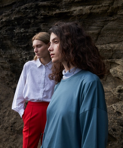 AKTE（アクテ）の「ヘムギャザープルオーバー（Tシャツ/カットソー・レディース・ブラック/オフホワイト/ブルー・FREE）」の7枚目の写真