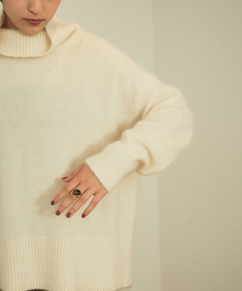 Rouge vif（ルージュヴィフ）の「ラクーンタートルニットプルオーバー（ニット/セーター・レディース・ホワイト/ベージュ/ブラック・フリー）」の13枚目の写真