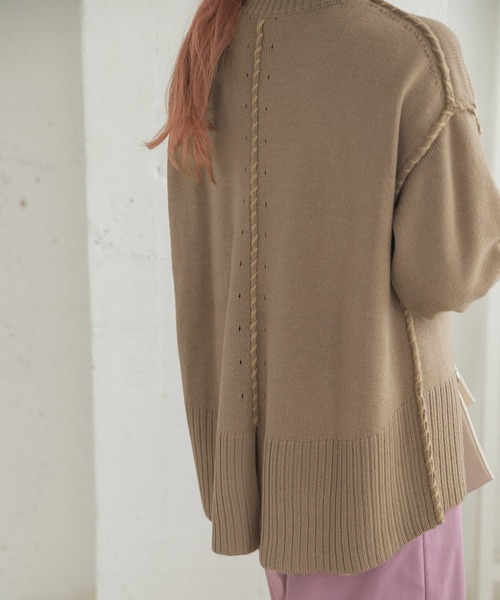 ITEMS URBANRESEARCH(アイテムズ アーバンリサーチ)の「バックスリットハンドメイドニット(ニット/セーター・レディース・グレー系その他/モカ/チャコールグレー/グリーン/ブラウン/パープル・FREE)」の10枚目の写真