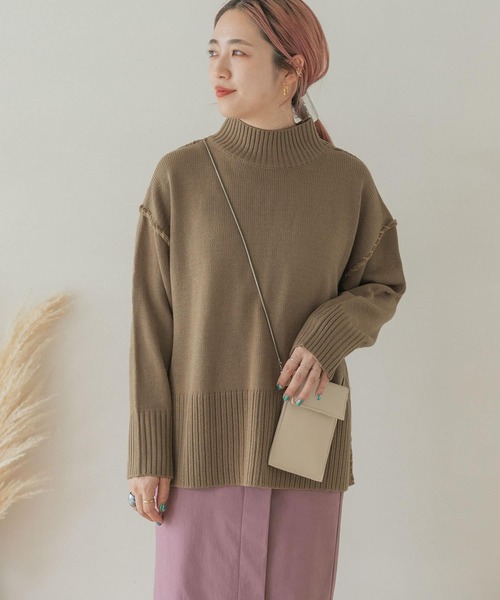 ITEMS URBANRESEARCH(アイテムズ アーバンリサーチ)の「バックスリットハンドメイドニット(ニット/セーター・レディース・グレー系その他/モカ/チャコールグレー/グリーン/ブラウン/パープル・FREE)」の12枚目の写真