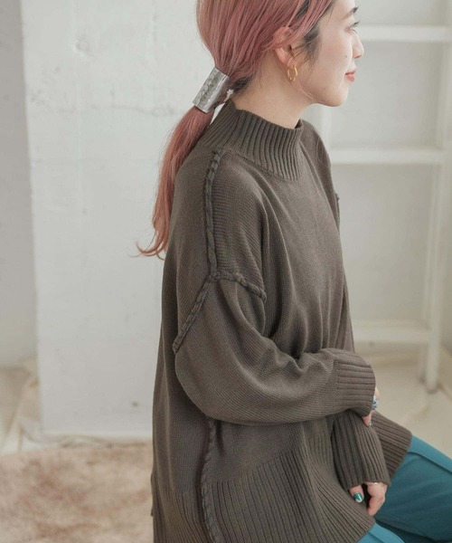 ITEMS URBANRESEARCH(アイテムズ アーバンリサーチ)の「バックスリットハンドメイドニット(ニット/セーター・レディース・グレー系その他/モカ/チャコールグレー/グリーン/ブラウン/パープル・FREE)」の22枚目の写真