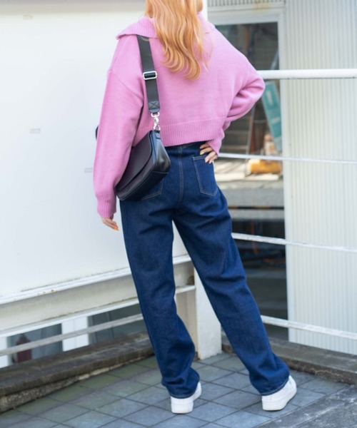 WEGO（ウィゴー）の「WEGO/ハーフZIPコンパクトニット（ニット/セーター・レディース・オレンジ/ホワイト/ブラック/グリーン/ピンク・FREE）」の10枚目の写真