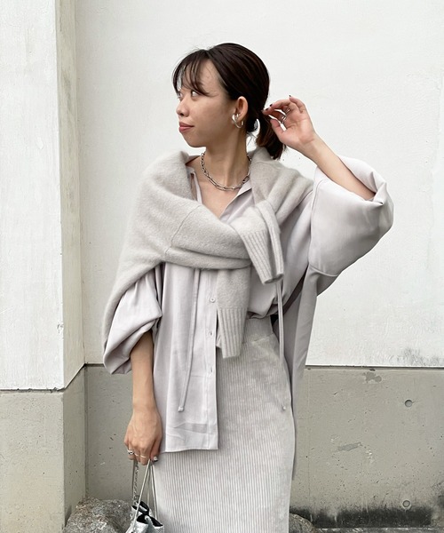 DouDou（ドゥドゥ）の「2WAYブラウス（シャツ/ブラウス・レディース・ブラック/ライトグレー/ピンク/ホワイト・FREE）」の4枚目の写真