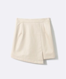 one way | 【oneway Jeans】フェイクレザーアシメントリー台形スカート(スカート)