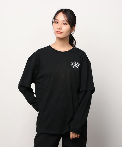 ROXY（ロキシー）の「ロキシー ROXY CHOCOMOO DESIGN LONGSLEEVE TEE（Tシャツ/カットソー・レディース・ブラック/ホワイト/ベージュ・L/M/S）」の3枚目の写真