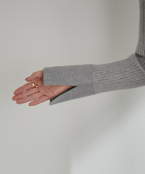 VIS（ビス）の「【新色追加】衿元の切り替えがポイント。ハイネックリブニットプルオーバー（ニット/セーター・レディース・ブラック/グレー/ホワイト/ダークブラウン/クリーム/ラベンダー・FREE）」の21枚目の写真