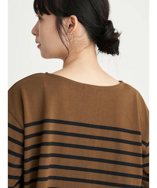 earth music&ecology（アースミュージックアンドエコロジー）の「パネルボーダーカットプルオーバー　＊（Tシャツ/カットソー・レディース・チャコールグレー/ネイビー/グリーン/モカ・FREE）」の10枚目の写真