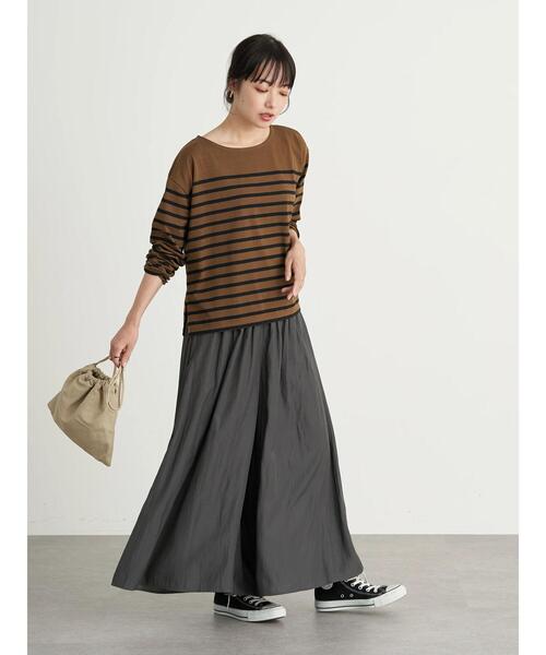 earth music&ecology（アースミュージックアンドエコロジー）の「パネルボーダーカットプルオーバー　＊（Tシャツ/カットソー・レディース・チャコールグレー/ネイビー/グリーン/モカ・FREE）」の17枚目の写真