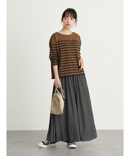 earth music&ecology（アースミュージックアンドエコロジー）の「パネルボーダーカットプルオーバー　＊（Tシャツ/カットソー・レディース・チャコールグレー/ネイビー/グリーン/モカ・FREE）」の18枚目の写真