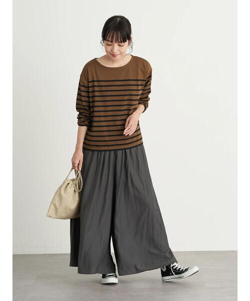 earth music&ecology（アースミュージックアンドエコロジー）の「パネルボーダーカットプルオーバー　＊（Tシャツ/カットソー・レディース・チャコールグレー/ネイビー/グリーン/モカ・FREE）」の19枚目の写真