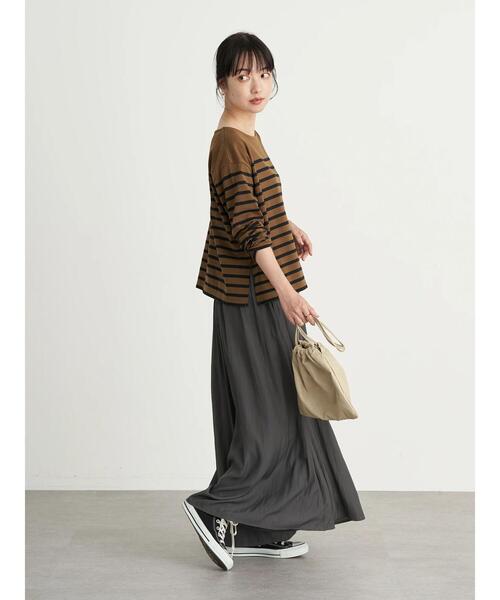 earth music&ecology（アースミュージックアンドエコロジー）の「パネルボーダーカットプルオーバー　＊（Tシャツ/カットソー・レディース・チャコールグレー/ネイビー/グリーン/モカ・FREE）」の20枚目の写真