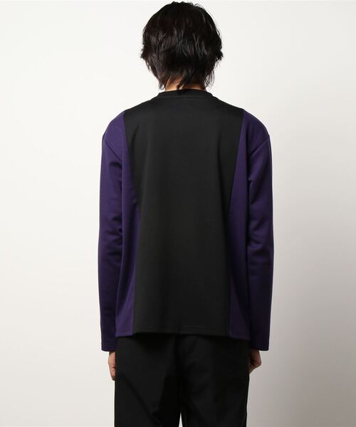 semantic design(セマンティックデザイン)の「セマンティックデザイン/semantic design ストレッチポンチ 配色切替ビッグクループルオーバーTシャツ(Tシャツ/カットソー・メンズ・ブラック/ホワイト・MEDIUM/LARGE/X-LARGE)」の4枚目の写真