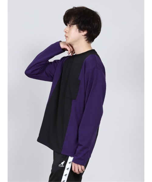 semantic design(セマンティックデザイン)の「セマンティックデザイン/semantic design ストレッチポンチ 配色切替ビッグクループルオーバーTシャツ(Tシャツ/カットソー・メンズ・ブラック/ホワイト・MEDIUM/LARGE/X-LARGE)」の9枚目の写真