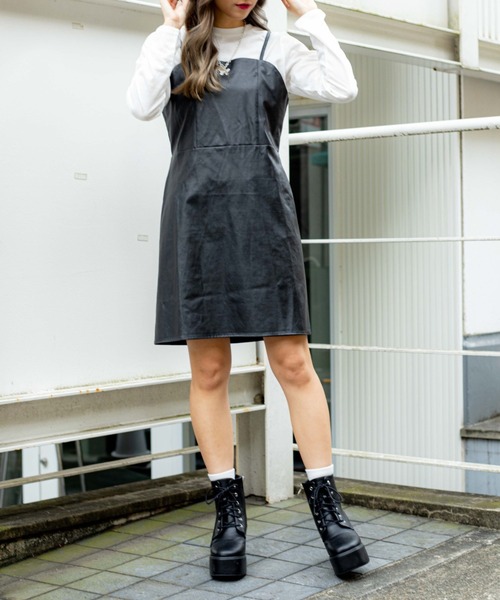 WEGO（ウィゴー）の「WEGO/【2点セット】PUレザーキャミワンピース（ワンピース・レディース・ブラック/ブラウン・FREE）」の19枚目の写真