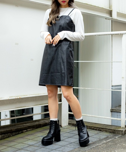 WEGO（ウィゴー）の「WEGO/【2点セット】PUレザーキャミワンピース（ワンピース・レディース・ブラック/ブラウン・FREE）」の17枚目の写真