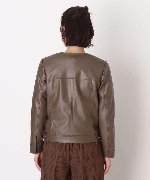 DRESKIP(ドレスキップ)の「◆フェイクレザージャケット(ライダースジャケット・レディース・ブラック/ダークブラウン/ブラウン系その他・01/02/03)」の4枚目の写真