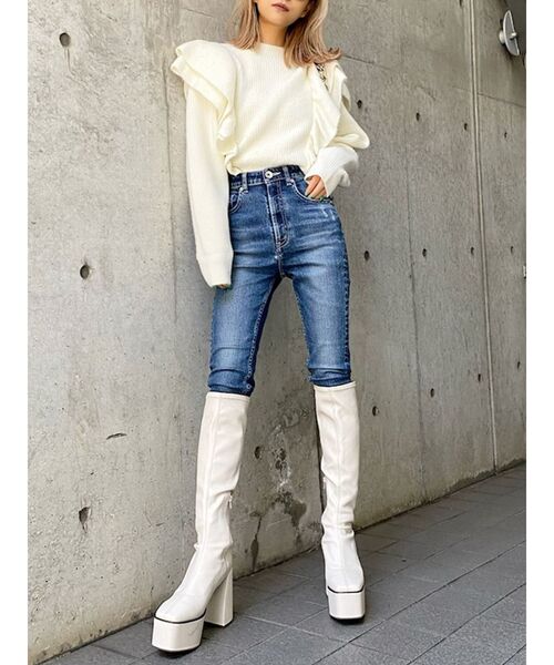 GYDA（ジェイダ）の「ハイウエストポケットダメージスキニー