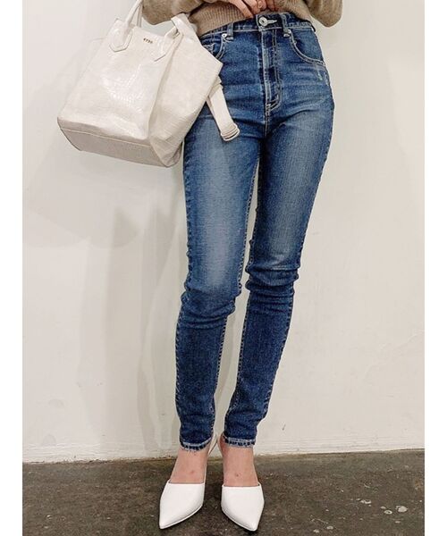 GYDA（ジェイダ）の「ハイウエストポケットダメージスキニーデニムパンツ（デニムパンツ・レディース・インディゴブルー/ブルー・SMALL/MEDIUM/X-SMALL）」の13枚目の写真