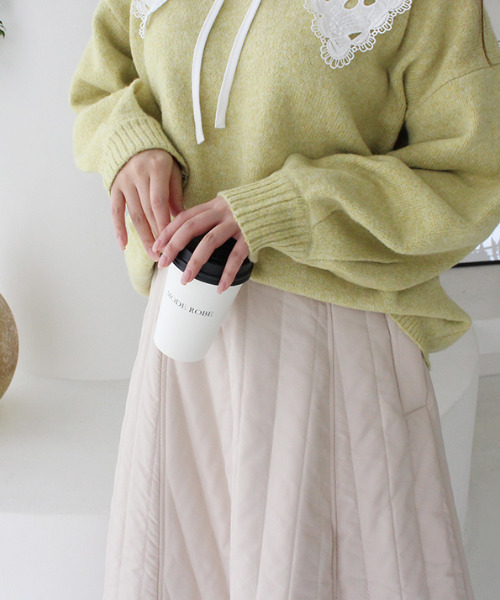 MODE ROBE（モードローブ）の「キルティングフレアスカート（スカート・レディース・ブラック/カーキ/アイボリー・FREE）」の19枚目の写真