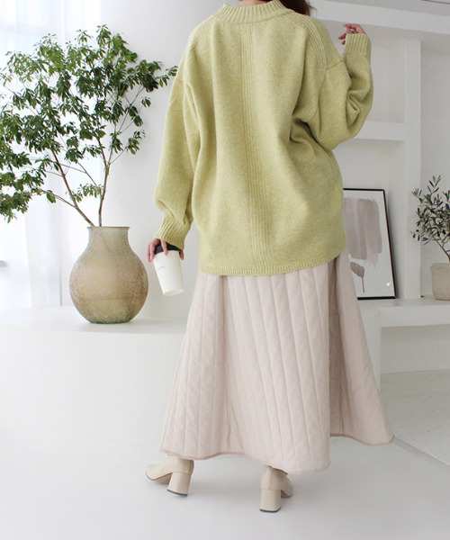 MODE ROBE（モードローブ）の「キルティングフレアスカート（スカート・レディース・ブラック/カーキ/アイボリー・FREE）」の5枚目の写真