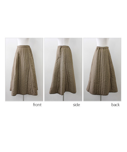 MODE ROBE（モードローブ）の「キルティングフレアスカート（スカート・レディース・ブラック/カーキ/アイボリー・FREE）」の13枚目の写真