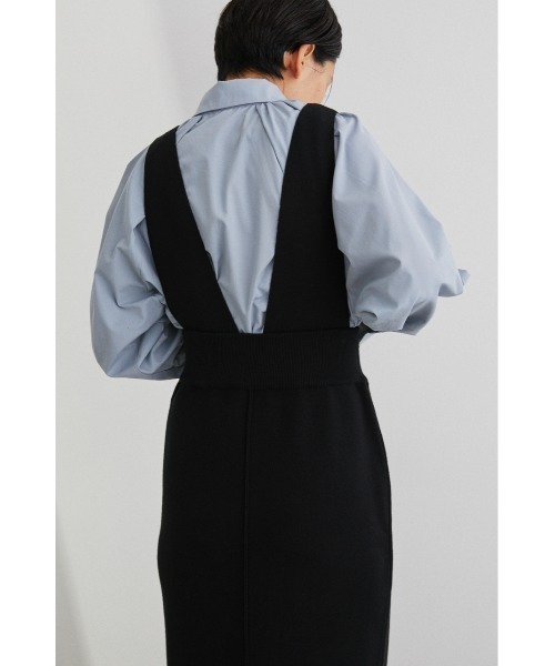 STYLEMIXER(スタイルミキサー)の「ワイドサスペンダーニットスカート(ジャンパースカート・レディース・ブラック/ブラウン・MEDIUM/SMALL)」の5枚目の写真