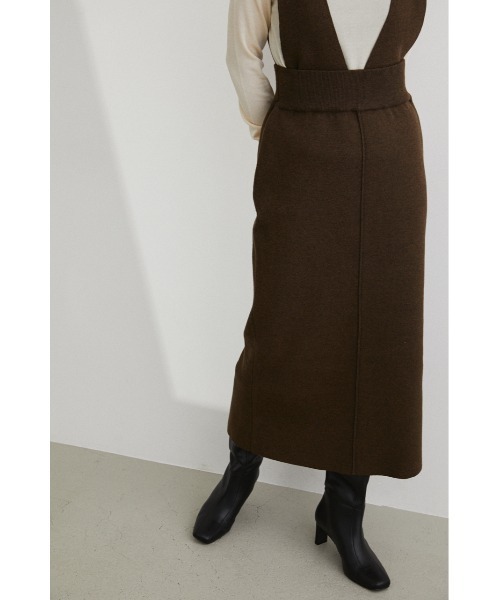 STYLEMIXER(スタイルミキサー)の「ワイドサスペンダーニットスカート(ジャンパースカート・レディース・ブラック/ブラウン・MEDIUM/SMALL)」の8枚目の写真