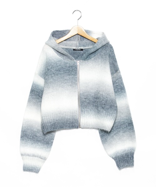 AS KNOW AS PINKY(アズノゥアズピンキー)の「ふわり色づきもけフーディ(パーカー・レディース・グレー系/ベージュ系/ブルー系・FREE)」の2枚目の写真