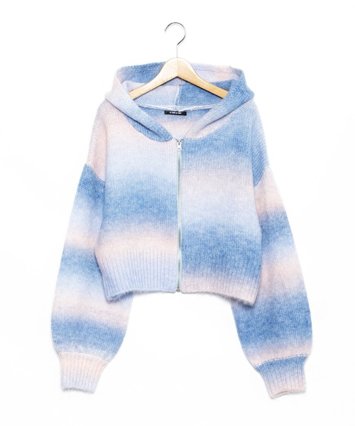 AS KNOW AS PINKY(アズノゥアズピンキー)の「ふわり色づきもけフーディ(パーカー・レディース・グレー系/ベージュ系/ブルー系・FREE)」の3枚目の写真