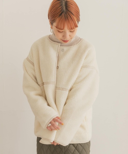 ITEMS URBANRESEARCH(アイテムズ アーバンリサーチ)の「ボアパイピングジャケット(その他アウター・レディース・ブラウン/グレー/オフホワイト・FREE)」の18枚目の写真