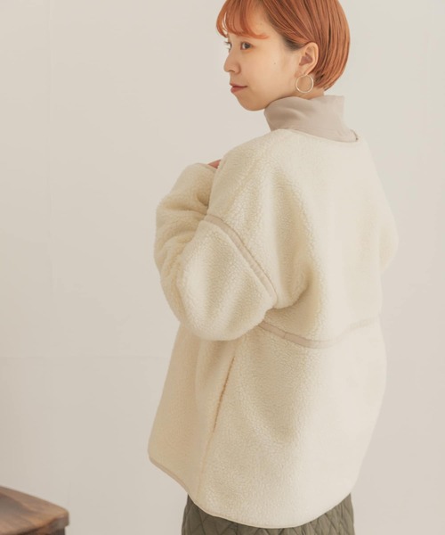 ITEMS URBANRESEARCH(アイテムズ アーバンリサーチ)の「ボアパイピングジャケット(その他アウター・レディース・ブラウン/グレー/オフホワイト・FREE)」の8枚目の写真