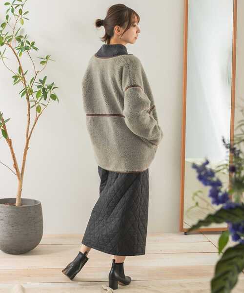 ITEMS URBANRESEARCH(アイテムズ アーバンリサーチ)の「ボアパイピングジャケット(その他アウター・レディース・ブラウン/グレー/オフホワイト・FREE)」の12枚目の写真