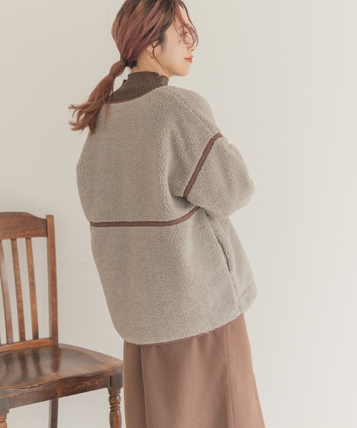 ITEMS URBANRESEARCH(アイテムズ アーバンリサーチ)の「ボアパイピングジャケット(その他アウター・レディース・ブラウン/グレー/オフホワイト・FREE)」の16枚目の写真